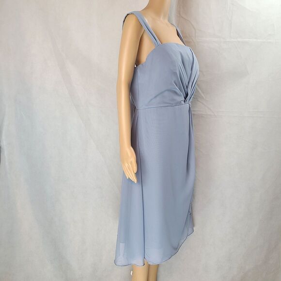 New Mother of the Bride  (16W ) Dusty Blue Chiffon Sleeveless Ruched  Dress - Picture 9 of 10